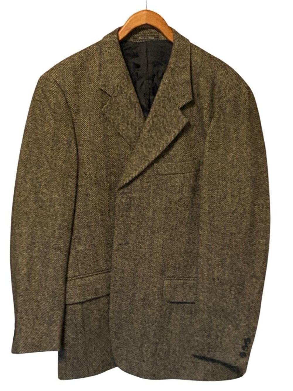 Banana Republic Blazer 42R Brown Gray Herringbone Wool 3 Button Sport Coat